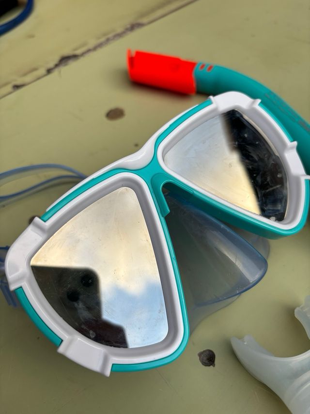 Gafas y tubo de buceo