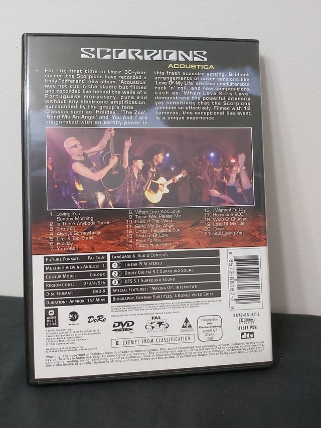 DVD SCORPIONS ACOUSTICA