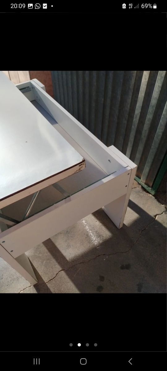 Mesa centro elevable blanc