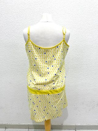 Vestido vintage amarillo y azul tirantes