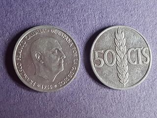 LOTE 20 MONEDAS DE 50 CTS PESETA FRANCO 1966