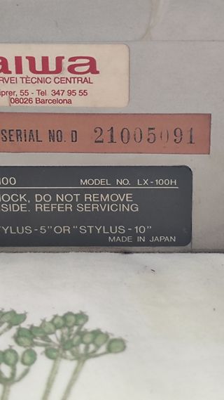Tocadiscos Aiwa LX100H