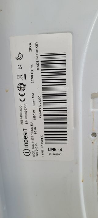 Recambios lavadora indesit "