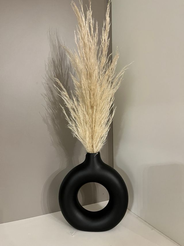 Vaso nero in resina nuovo 14 cm