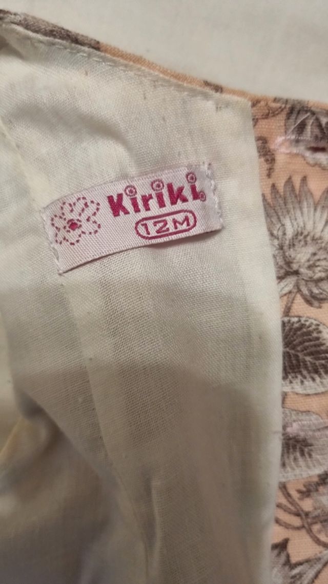 Vestido lino algodón talla 12 meses