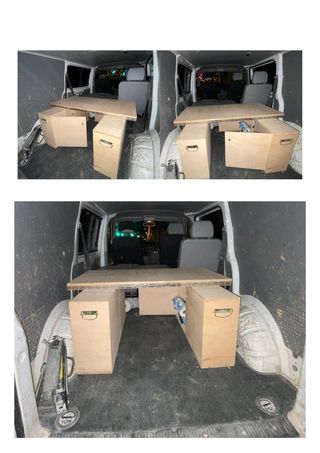 Mueble camper y colchón plumas