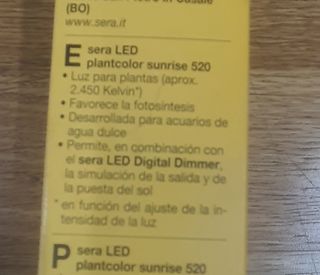 Luz led sera para plantas de acuario. 