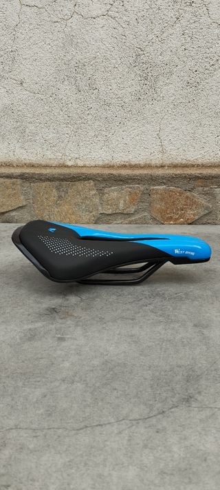 SILLÍN WEST BIKING DE GEL ANTIPROSTATICO AZUL.
