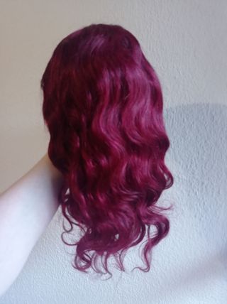 Peluca cabello humano 100% natural remy burdeos