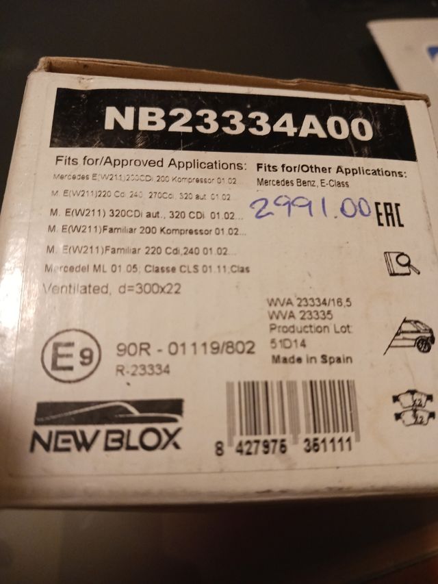 Pastillas Mercedes Benz