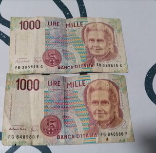 Vecchie monete e banconote italiane