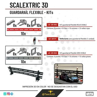 KIT GUARDARAIL DOBLE ALTURA  scalextric 3d