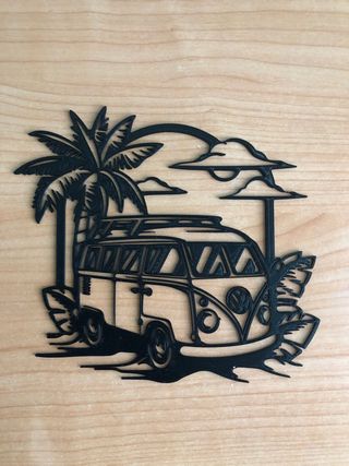 Adorno 3d furgoneta volkswagen hippie