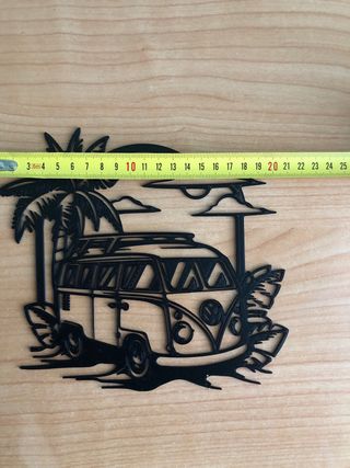 Adorno 3d furgoneta volkswagen hippie