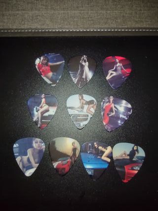 set 10 plettri per chitarra ragazze e macchine