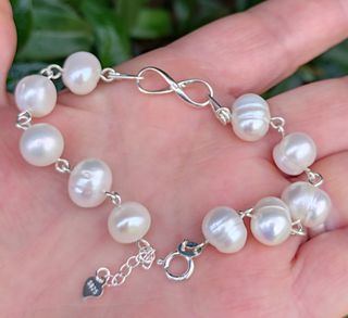 Pulsera, plata ley y perlas 