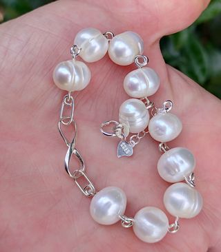 Pulsera, plata ley y perlas 