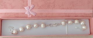 Pulsera, plata ley y perlas 