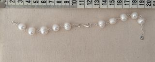 Pulsera, plata ley y perlas 
