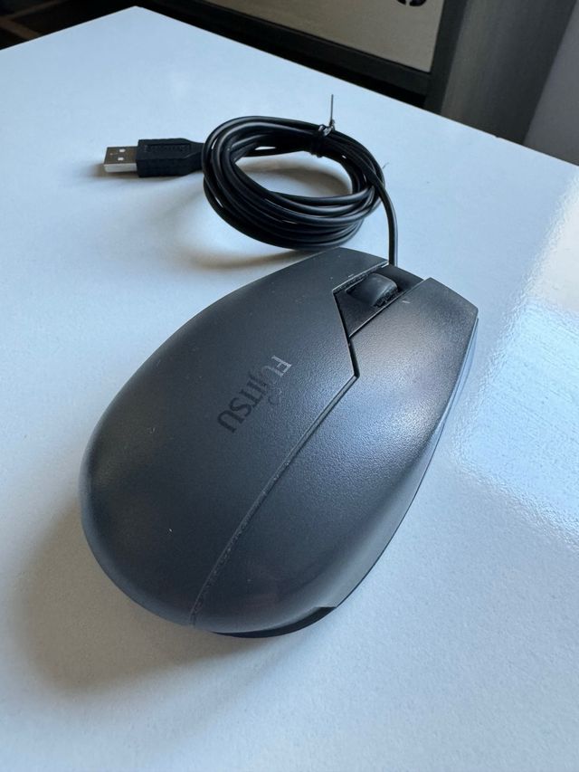 Raton fujitsu cable usb optico gris