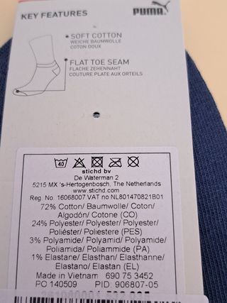 6 Calcetines cortos niños puma