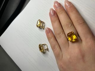 Conjunto anillo y pendientes oro 18K