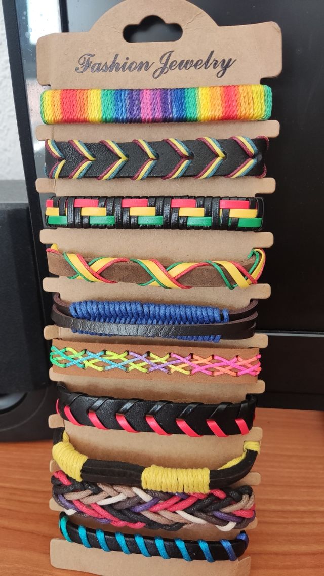 Pulseras cuero unisex