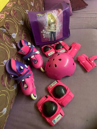 Rollerblade girl con ginocchiere e borsa