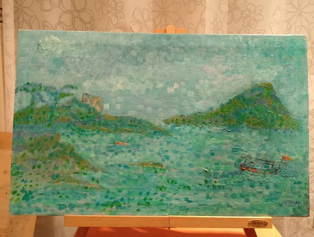 Joaquín VILLEGAS.Cadaqués.Óleo.1996. 60% DESCUENTO