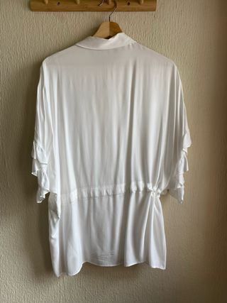 Blusa blanca lazo - zara