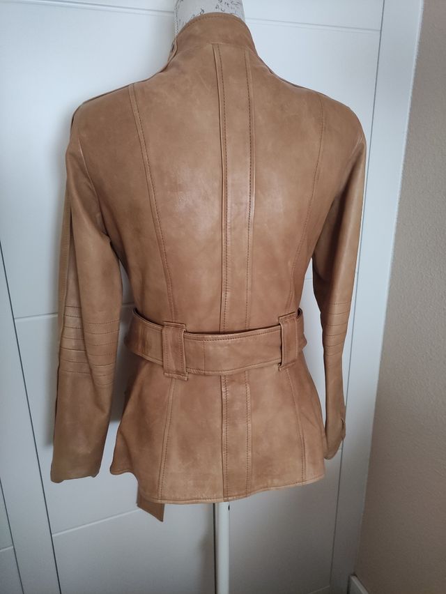 Cazadora piel Camel