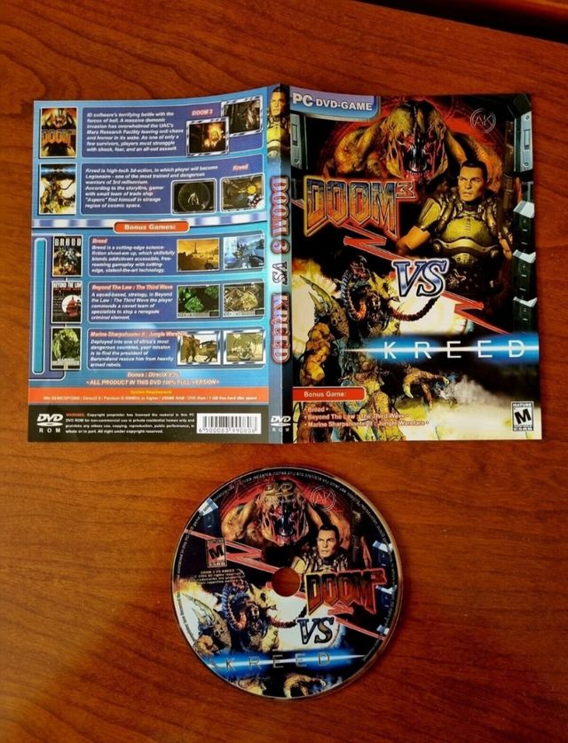 Doom 3 VS Kreed PC games rare bootleg