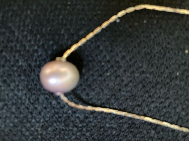 collar plata ley y perla auténtica