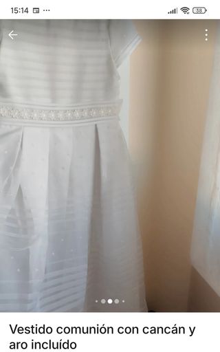 Vestido comunión, talla 10, cancán incluído, nuevo
