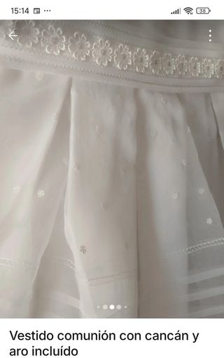 Vestido comunión, talla 10, cancán incluído, nuevo