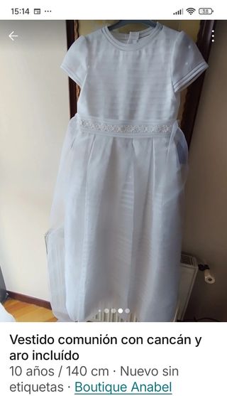 Vestido comunión, talla 10, cancán incluído, nuevo