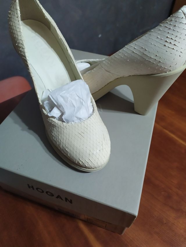 Décolleté donna Hogan in pelle pitonata