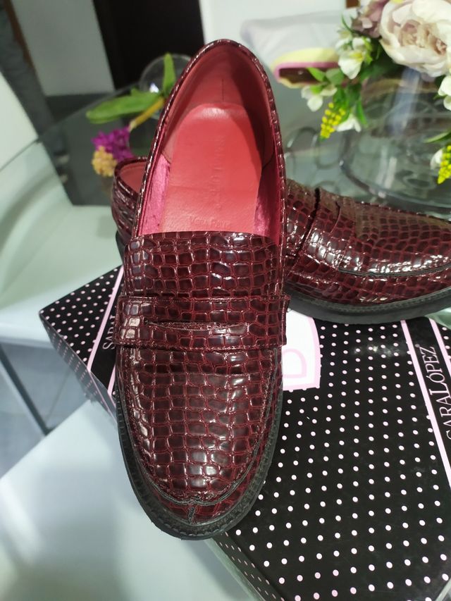 Mocassini donna in pelle martellata