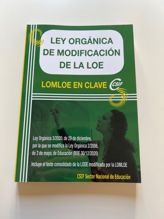 Regalo libro Ley organica de modificacion LOE
