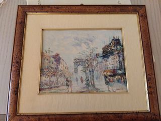 Quadro con tela dipinta. Vintage