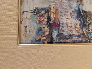 Quadro con tela dipinta. Vintage