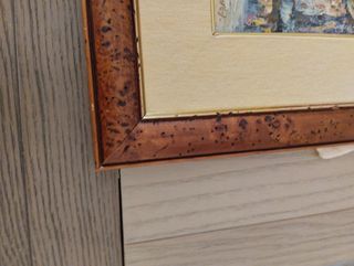 Quadro con tela dipinta. Vintage