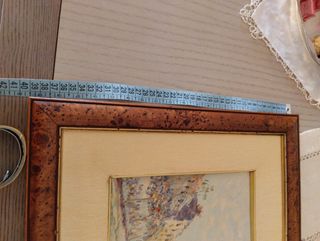 Quadro con tela dipinta. Vintage