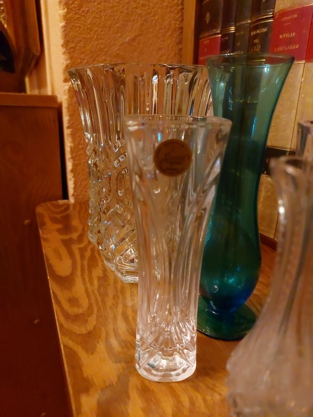 LOTE DE 6 JARRONES (CRISTAL ARQUES)