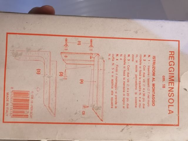 Reggimensole staffe per mensole