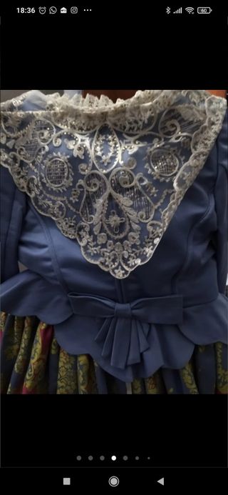 Vestido de fallera talla 44 con 2 corpiños y za