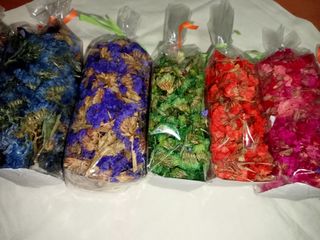 Set di 8 buste di fiori colorate secche