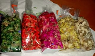 Set di 8 buste di fiori colorate secche