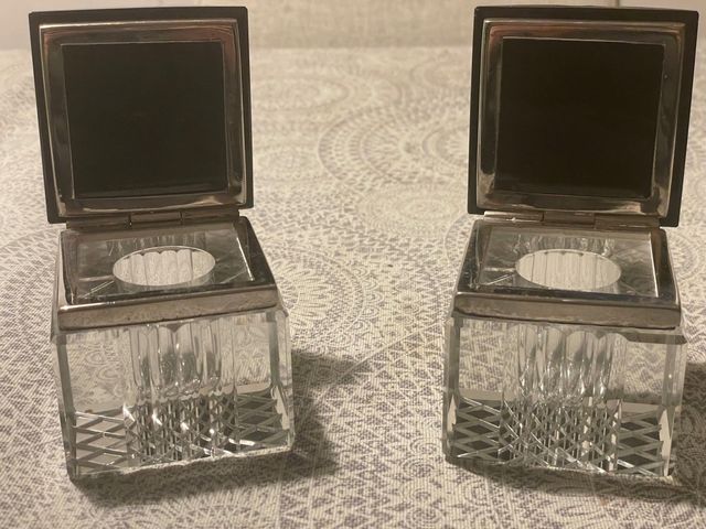 Tinteros de cristal Art Deco