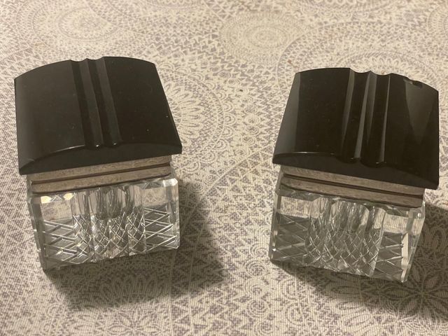 Tinteros de cristal Art Deco